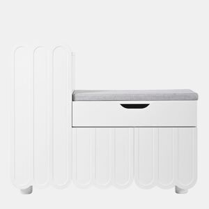 Sapateira moderna com 3 portas, gaveta e almofada - Branca - Sapateiras compactas para corredor