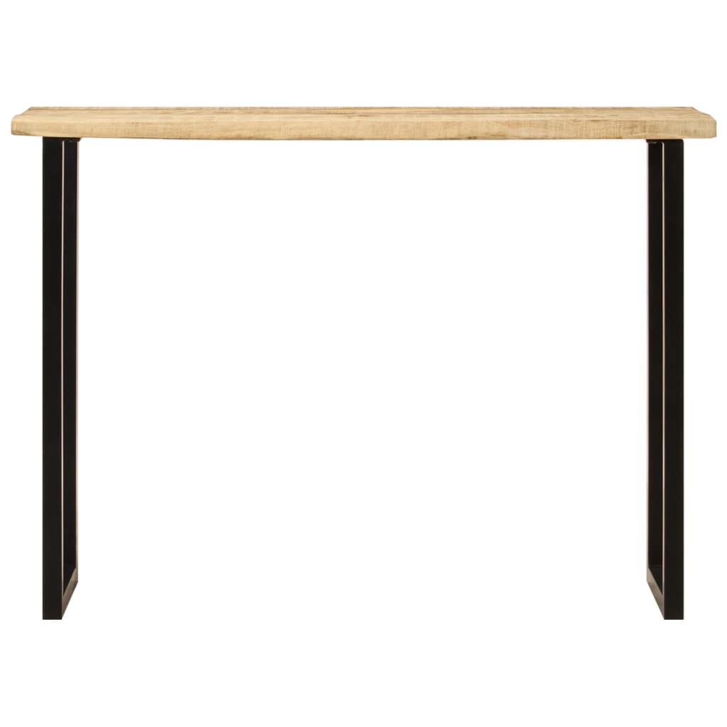 Mesa consola con borde natural madera mango maciza 105x33x76 cm