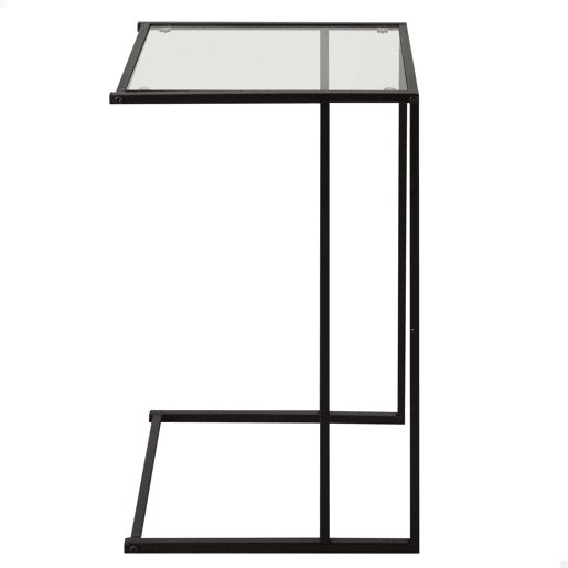 Max Home Mesa de apoio para sofá em metal e vidro 40x30x59 cm