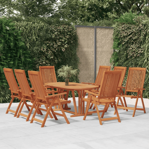 Cadeiras de jardim - Cadeiras de exterior dobráveis 8 pcs eucalipto maciço