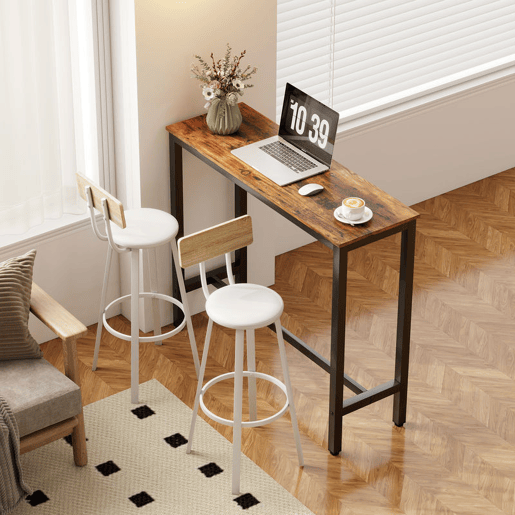 HOMCOM Conjunto de 2 Bancos de Bar Bancos Altos de Cozinha com Encosto e Apoio para Pés Estofados em PU Assento com 75,5 cm de Altura Fácil Montagem Estilo Industrial 41,5x36,5x99,5 cm Madeira e Branco