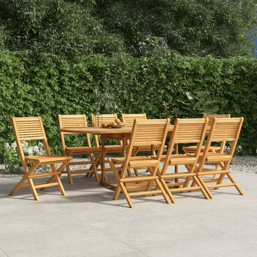 Cadeiras de jardim - Cadeiras de exterior dobráveis 8 pcs 47x62x90 cm teca maciça
