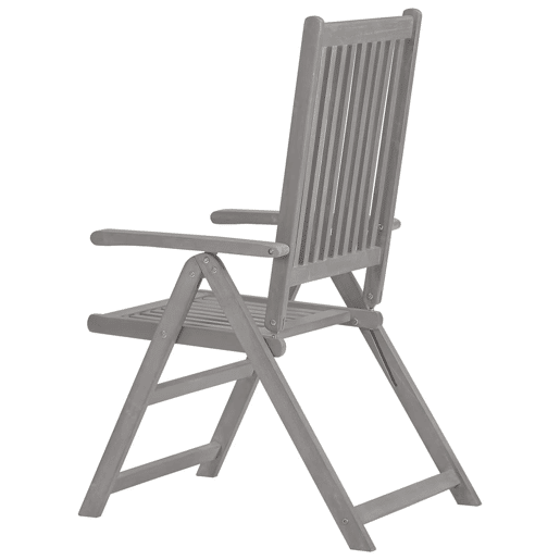 Cadeiras de jardim - Cadeiras de exterior reclináveis 6 pcs acácia maciça cinzento