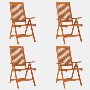 Cadeiras de jardim - Cadeiras de exterior dobráveis 4 pcs eucalipto maciço