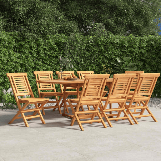 Cadeiras de jardim - Cadeiras de exterior dobráveis 8 pcs 47x63x90 cm teca maciça