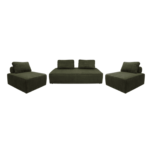 Sofá modular em tecido veludo cotelê de 4 lugares, Lao, 180x90x78 cm