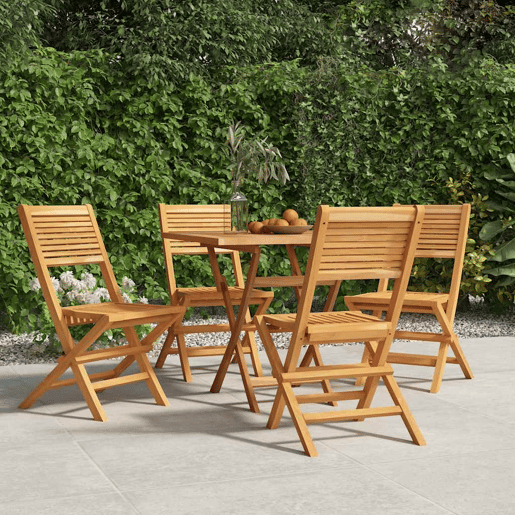 Cadeiras de jardim - Cadeiras de exterior dobráveis 4 pcs 47x62x90 cm teca maciça