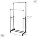 Max Home Burro ropa doble altura ajustable con ruedas y rejilla Max Home Burro ropa doble altura ajustable con ruedas y rejilla Negro