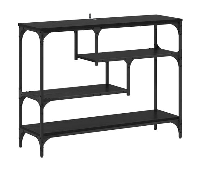 Mesa consola roble negro 100 x 30 x 75 cm madera contrachapada