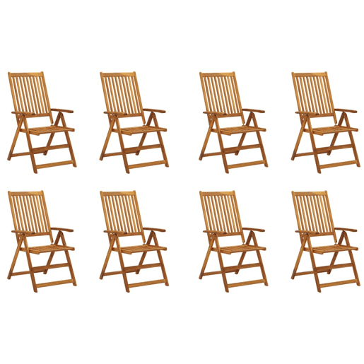 Cadeiras de jardim - Cadeiras de exterior dobráveis 8 pcs madeira de acácia maciça