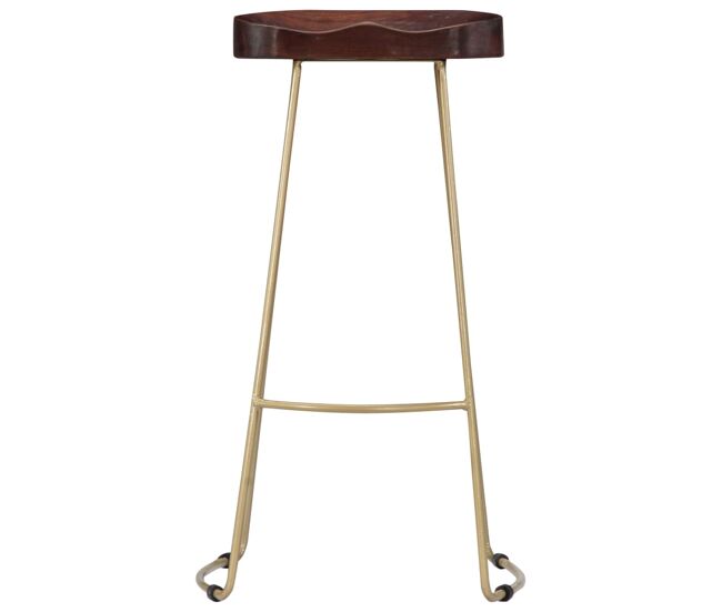 Juego de dos taburetes de bar de diseño, asiento de silla de madera maciza de mango 1202077