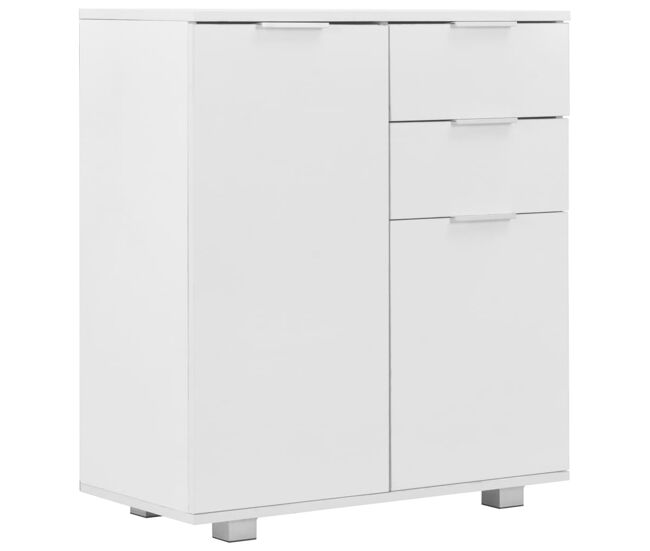 Aparador cómoda cómoda armario mueble organizador cocina salón brillante 71 x 35 x 80 cm madera contrachapada blanco 02_0030767