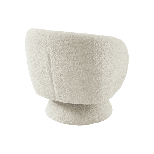 Cadeira giratória 360° em tecido texturado , Elias, Creme, 76x76x76.5 cm