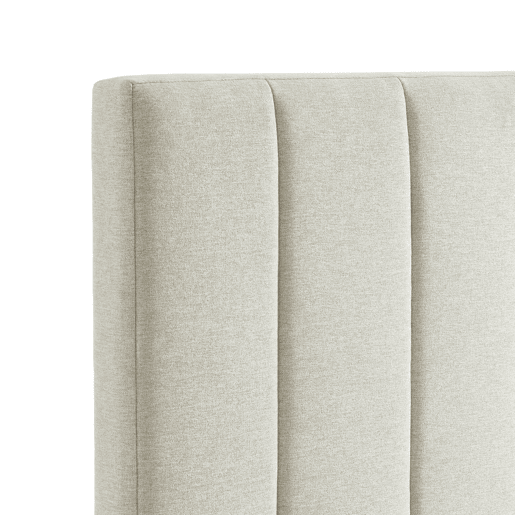Cabeceira para cama de casal revestimento em tecido, 140cm, Cole, Beige, 150x8x105 cm