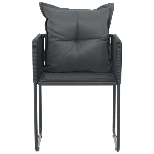 Cadeiras de exterior - Cadeiras de jardim 4 pcs c almofadões vime PE preto Cadeiras de exterior - Cadeiras de jardim 4 pcs c almofadões vime PE preto