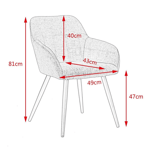 Cadeiras de linho para sala de jantar 2 peças modelo elegante cinza escuro 19_0000332