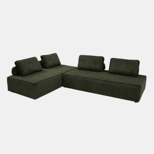 Sofá modular em tecido veludo canelado de 4 lugares, Lao, 180x90x78 cm