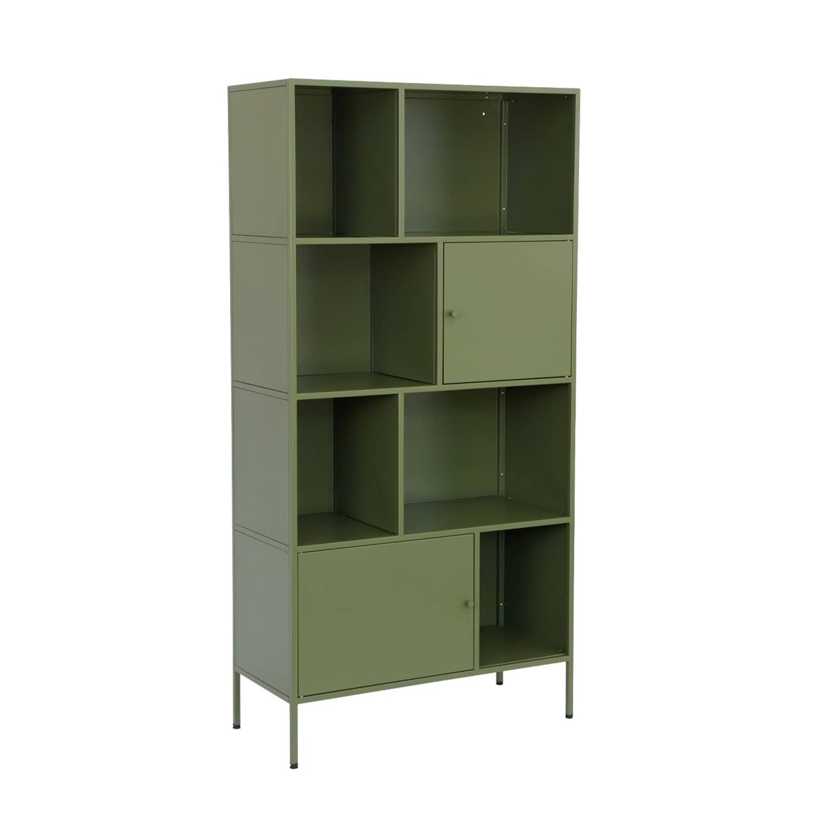 Aparador, mueble de almacenamiento industrial de metal con 8 80 Verde