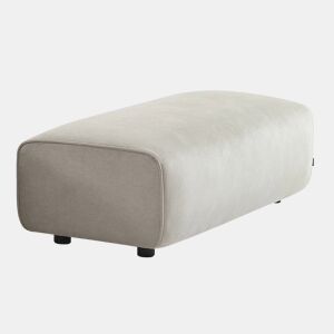 Pufe, apoio para os pés para sofá de canto 2 lugares Wallas veludo cotelê, Wallas veludo, Cinza bege, 123x60x41 cm