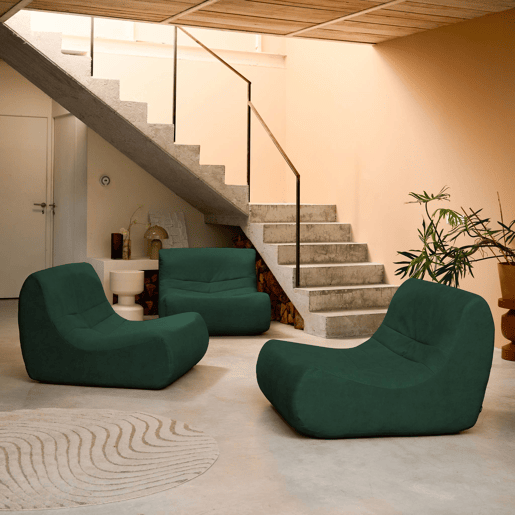 Sofá modular de veludo de 3 lugares, Sokol veludo, Verde, 91x105x72 cm
