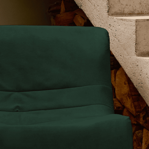 Sofá modular de veludo de 3 lugares, Sokol veludo, Verde, 91x105x72 cm