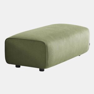 Pufe, apoio para os pés para sofá de canto 2 lugares Wallas veludo cotelê, Wallas veludo, Verde, 123x60x41 cm