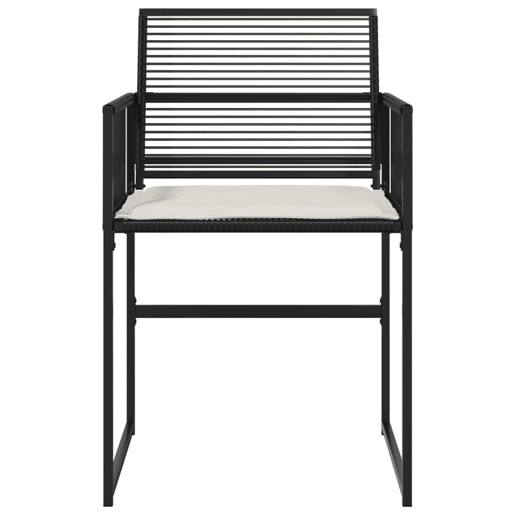 Cadeiras de jardim - Cadeiras de exterior com almofadões 4 pcs vime PE preto