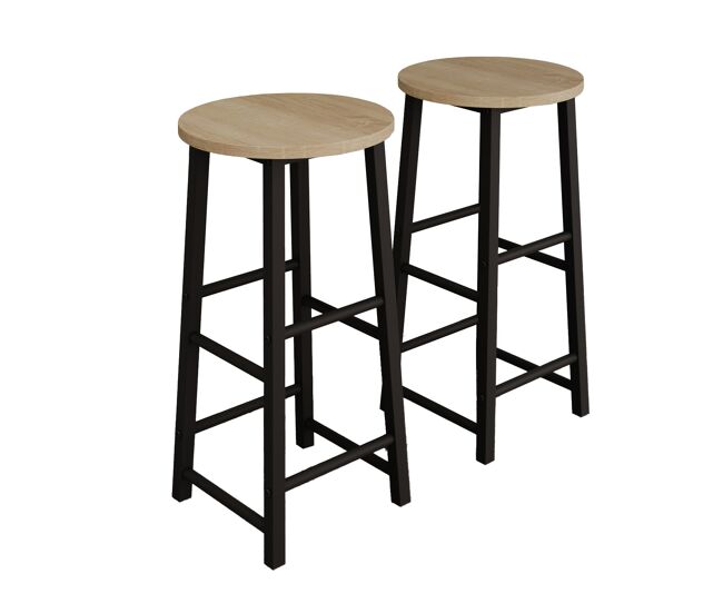 Taburetes cocina comedor negro/sonoma 33x33x71 lucca muebles bonitos