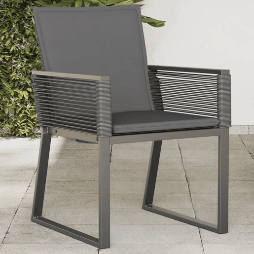 Cadeiras de jardim - Cadeiras de exterior com almofadões 4 pcs vime PE preto
