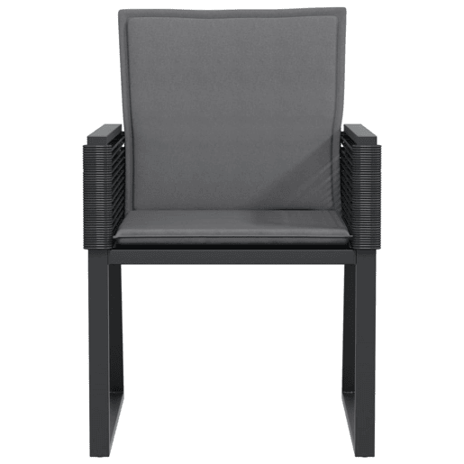 Cadeiras de jardim - Cadeiras de exterior com almofadões 4 pcs vime PE preto