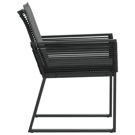 Cadeiras de jardim - Cadeiras de exterior com almofadões 4 pcs vime PE preto