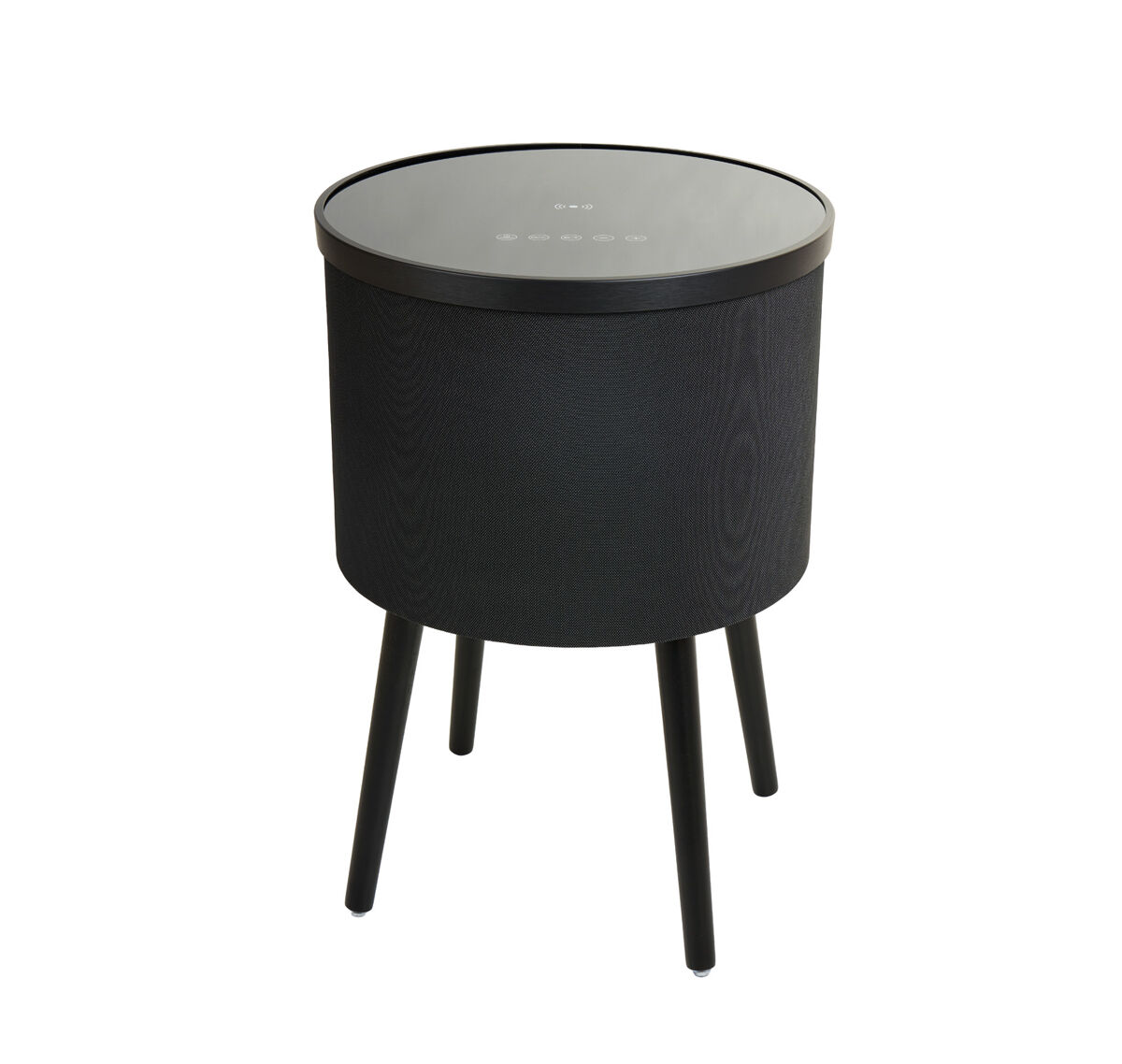 Mesa altavoz salón comedor negro/sonoma 42x42x61 led fenix muebles bonitos