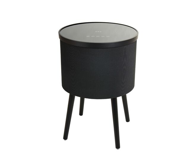 Mesa altavoz salón comedor negro/sonoma 42x42x61 led fenix muebles bonitos