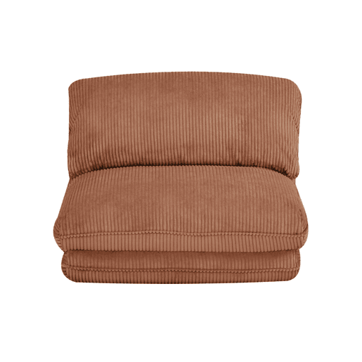 Poltrona grande em veludo canelado grosso, 1 lugar, Cosy, Camel, 209x78x58 cm