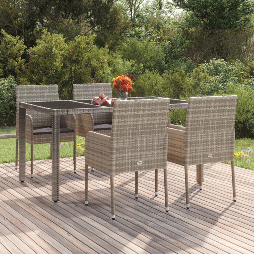 Cadeiras de jardim - Cadeiras de exterior c almofadões 4 pcs vime PE cinzento Cadeiras de jardim - Cadeiras de exterior c almofadões 4 pcs vime PE cinzento