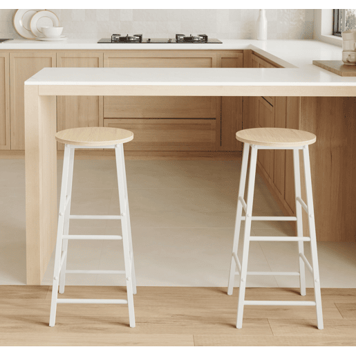 Banquetas Cozinha Sala de jantar BrancoSonoma 33x33x71 Lucca Muebles Bonitos
