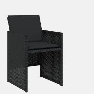 Cadeiras de jardim - Cadeiras de exterior com almofadões 4 pcs vime PE preto