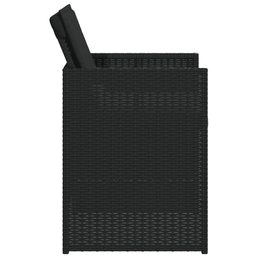 Cadeiras de jardim - Cadeiras de exterior com almofadões 4 pcs vime PE preto