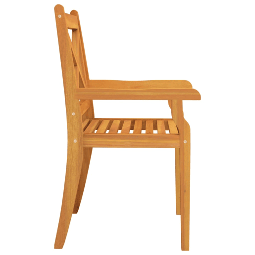 Cadeiras de jantar - Cadeiras de exterior de exterior 3 pcs madeira de acácia maciça Cadeiras de jantar - Cadeiras de exterior de exterior 3 pcs madeira de acácia maciça