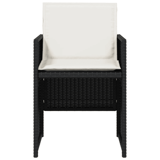 Cadeiras de jardim - Cadeiras de exterior com almofadões 4 pcs vime PE preto