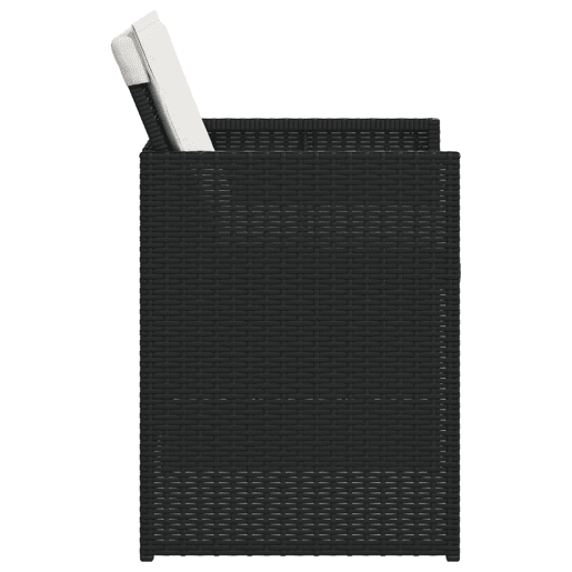 Cadeiras de jardim - Cadeiras de exterior com almofadões 4 pcs vime PE preto