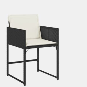 Cadeiras de jardim - Cadeiras de exterior com almofadões 4 pcs vime PE preto