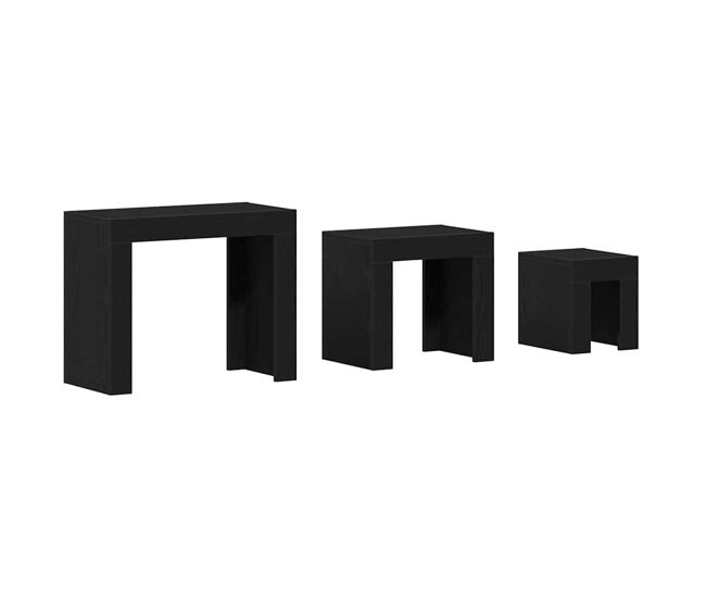 Mesa Nido 3 piezas Roble negro 61 x 30 x 50 cm