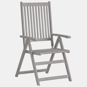 Cadeiras jardim - Cadeiras exterior reclináveis 4 pcs madeira acácia maciça cinza