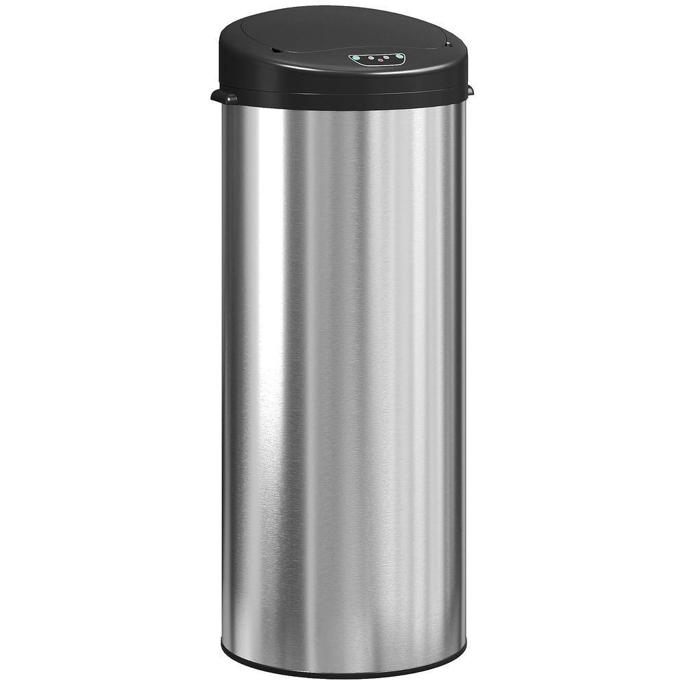 Cubo de Basura Acero Inoxidable, ABS HOMCOM