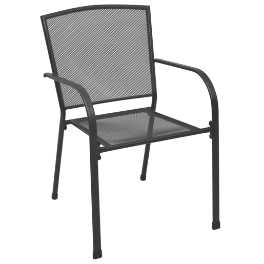 Cadeiras de jardim - Cadeiras de exterior design rede 4 pcs aço antracite