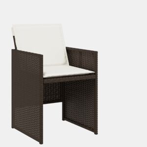 Cadeiras de jardim - Cadeiras de exterior com almofadões 4 pcs vime PE castanho
