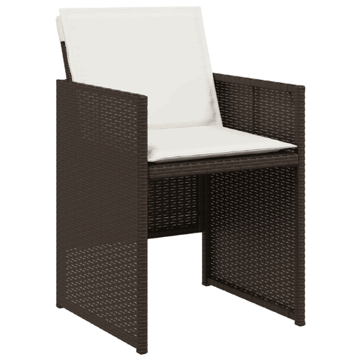 Cadeiras de jardim - Cadeiras de exterior com almofadões 4 pcs vime PE castanho