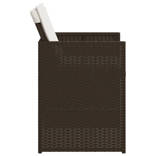 Cadeiras de jardim - Cadeiras de exterior com almofadões 4 pcs vime PE castanho