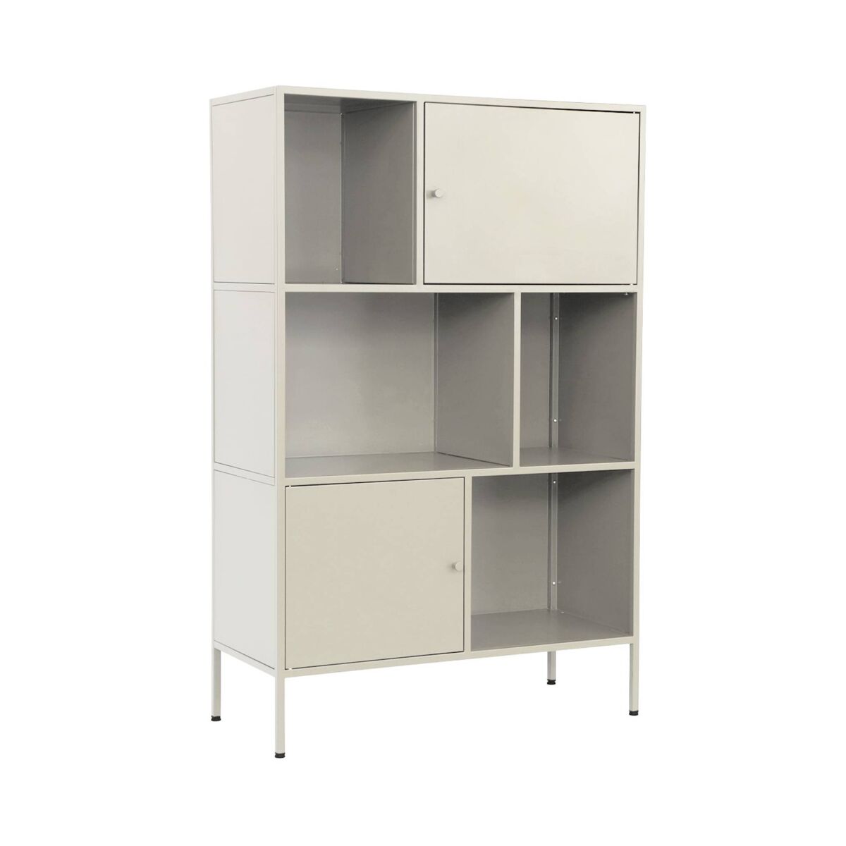 Aparador estilo industrial de metal, 8 compartimentos 80 Beige